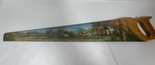 Painted hand saw country - painted,