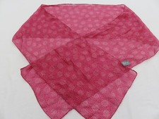PEONY - PINK RED PRINT WHITE POLKA DOTS WINTER SNOWFLAKE LONG 100% SILK SCARF