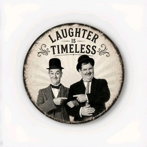 Metal sign laurel and hardy - sign,