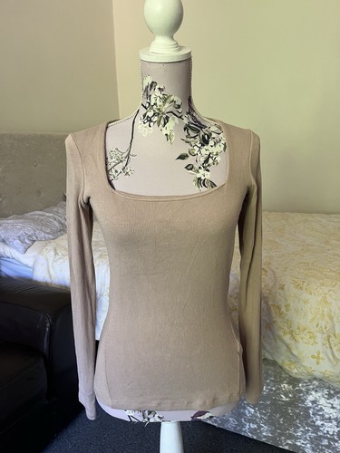 Reiss dalia beige ribbed - ribbed, top