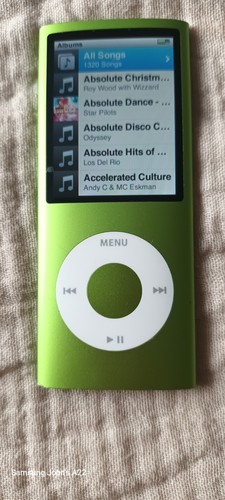 Vintage green apple ipod - vintage,
