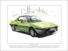 FIAT X1/9 1972-89 - Fine Art Print - A4 size - Italian sports car Bertone design
