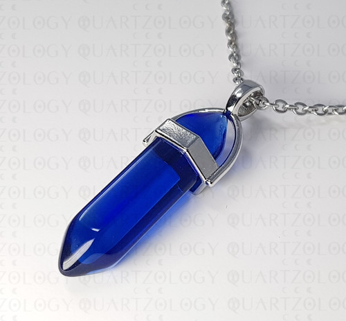 Blue sapphire necklace - blue,