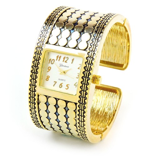 Gold large bracelet square - gold,