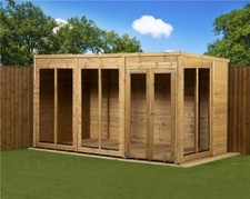 Empire Pent Summerhouse Wooden Shiplap Tongue & Groove 12X6 Double Door 12ft x 6