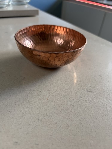 Hammered copper serving bowl - hammered,