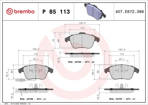 Brembo front brake pad - brake, set