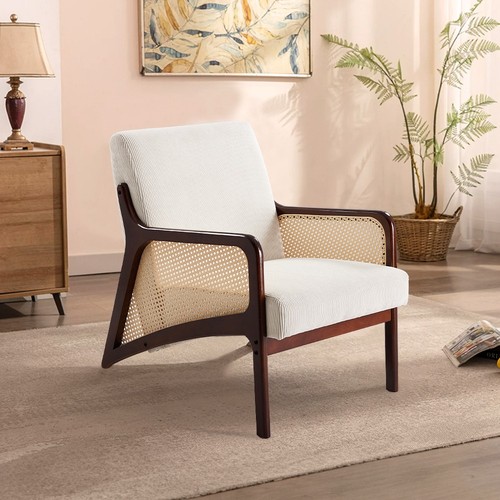 Beige fabric armchair lounge - fabric,