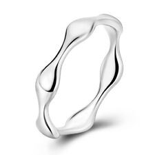 European Finger Ring Water Flow Shape For Women Gift Jewelry 925 Sterling Silver