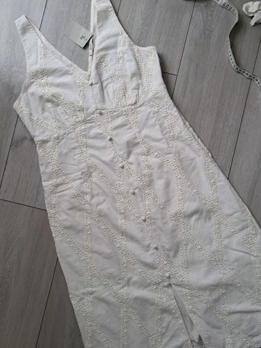 Cream linen blend broderie - tu,