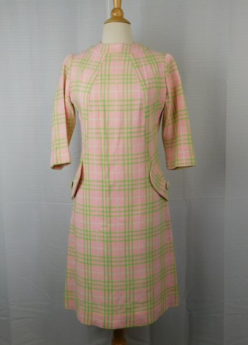 Vtg 60s mod dress womens - dress, pink