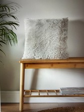 Next Catherine Lansfield silver grey So Soft Cuddly faux fur cushion 45x45 cm