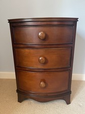 Laura Ashley Broughton Dark Wood Bedside Table with 3 Drawers