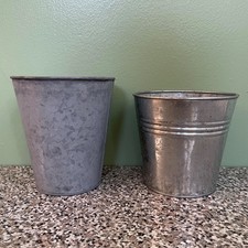 Set of 2 Vintage Galvanized