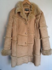Faux Sheep Skin Coat Beige