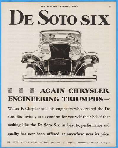 1928 soto six desoto motor - six,