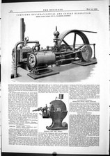 Antique Old Print 1886 Compound Engine Indian Exhibition Paxman Shirlaw Drill