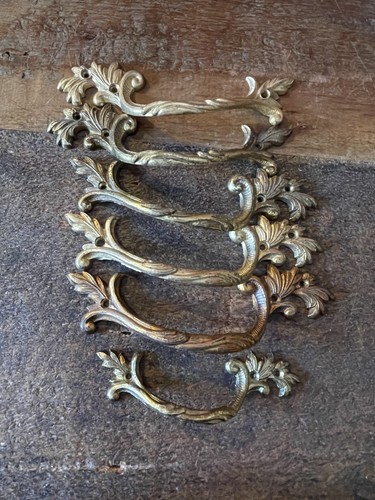 Vintage ornate brass drawer - vintage,