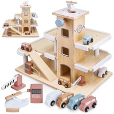 Multi-Storey Car Park, Wooden Garage Toy for Boys and Girls