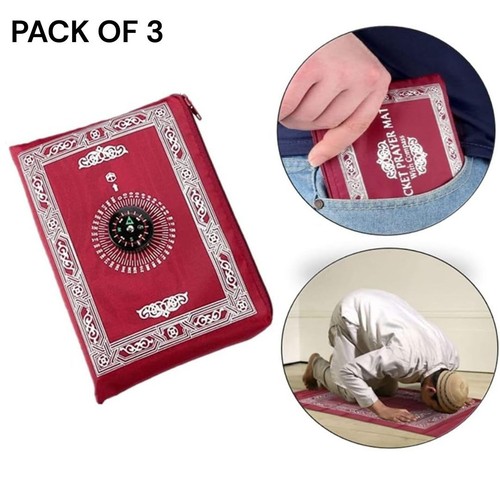 3pcs travel prayer mat qibla - mat,