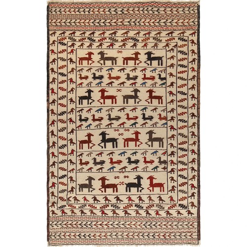 Hand knotted flat weave sumak - ,