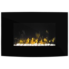 Dimplex Artesia Optiflame Wall Mounted Electric Fire 2 Heat Settings Black ART20