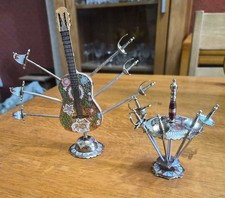 Vintage Toledo Cocktail Swords in Guitar Stand & 1 other set