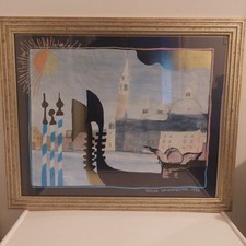 ROSINA WACHTMEISTER Art Print Painting VENICE 1994 Gold Shine Foil Abstract RARE