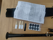 11-Hole Little Sax  Musical Instrument Black With Reeds, Case and Chart