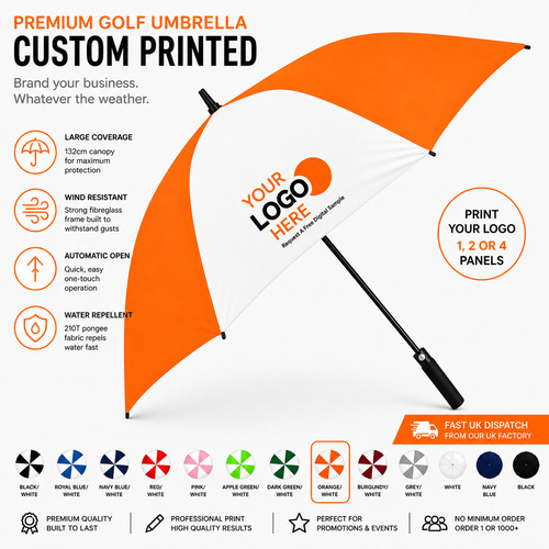Custom printed golf umbrella - custom,