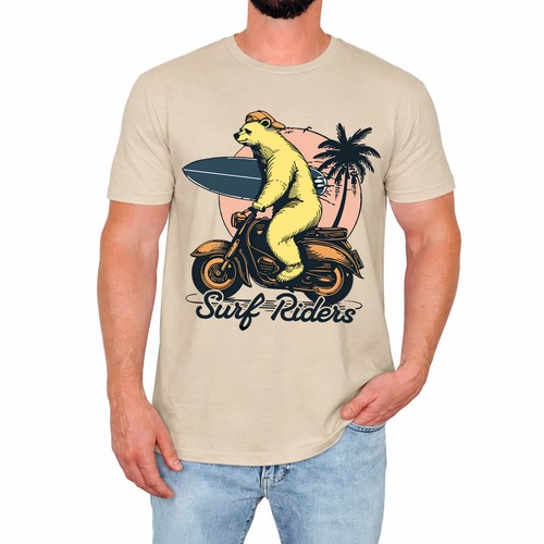 Surf riders bear mens shirt - bear,