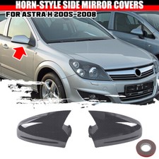 Carbon Style Tape-On Side Wing Mirror Covers For Opel Vauxhall ASTRA H 2005-2008