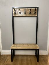 Hallway Coat Stand Steel And Reclaimed Wood Industrial Rustic