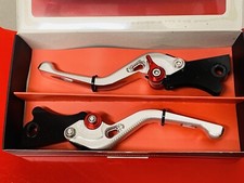 VESPA GTS 2010 TO 2022 SILVER ANNODISED ALUMINIUM ADJUSTABLE BRAKE LEVERS