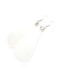 Eyecatching Single Feather Earrings With Crystal Fish Hook Fastener Festival UK