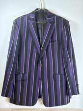 Brook Taverner Men’s Boating Blazer 42 Reg Wool Blend Striped Regatta Jacket