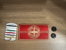 Stone Island Red  badge + 2 buttons + needle and thread , sent by royal mail 48