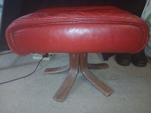Vintage 1970s red leather - red,