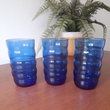 3 x BLUE Glass Beehive Bubble