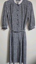 Vintage 80s Modest Dress Richard Stump Midi Classic Teadress 10 12 S Pleated 