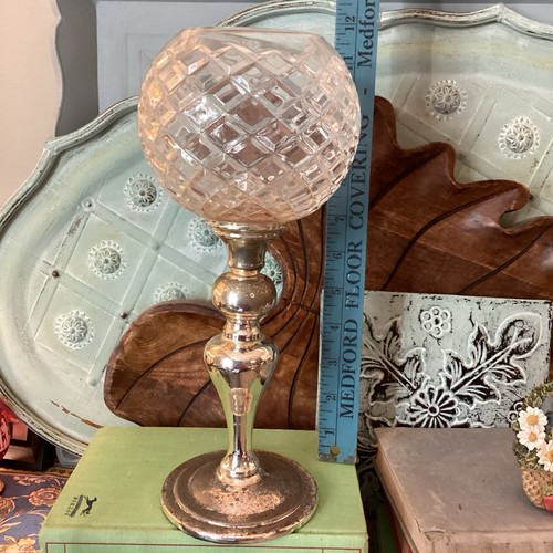 Crystal globe candle holders - crystal,