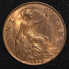 Penny 1913 George V gEF Lustre (T37)