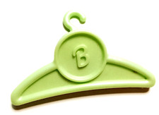 B544 - BARBIE 90s Hanger Hanger Clip On Apple Pearl Green