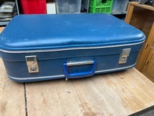 Vintage Blue Hard Bodied Suitcase with Key Storage Display