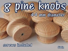 Set of 8 Pine Wooden   Knobs