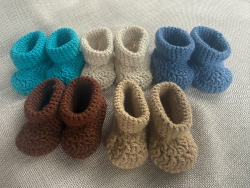 Crochet baby booties handmade - baby,