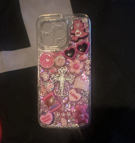 Pink multicolour glitter hard - pink/multicolour,