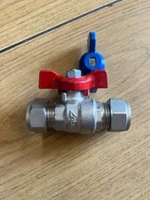 15mm Full Bore Butterfly Valve Isolating Ball Valve with Red & Blue Handles