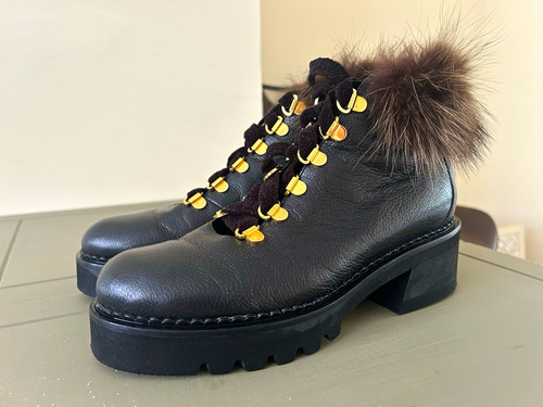 Women black leather - black,