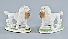 ANTIQUE STAFFORDSHIRE POODLE DOGS with FLOWER POTS
